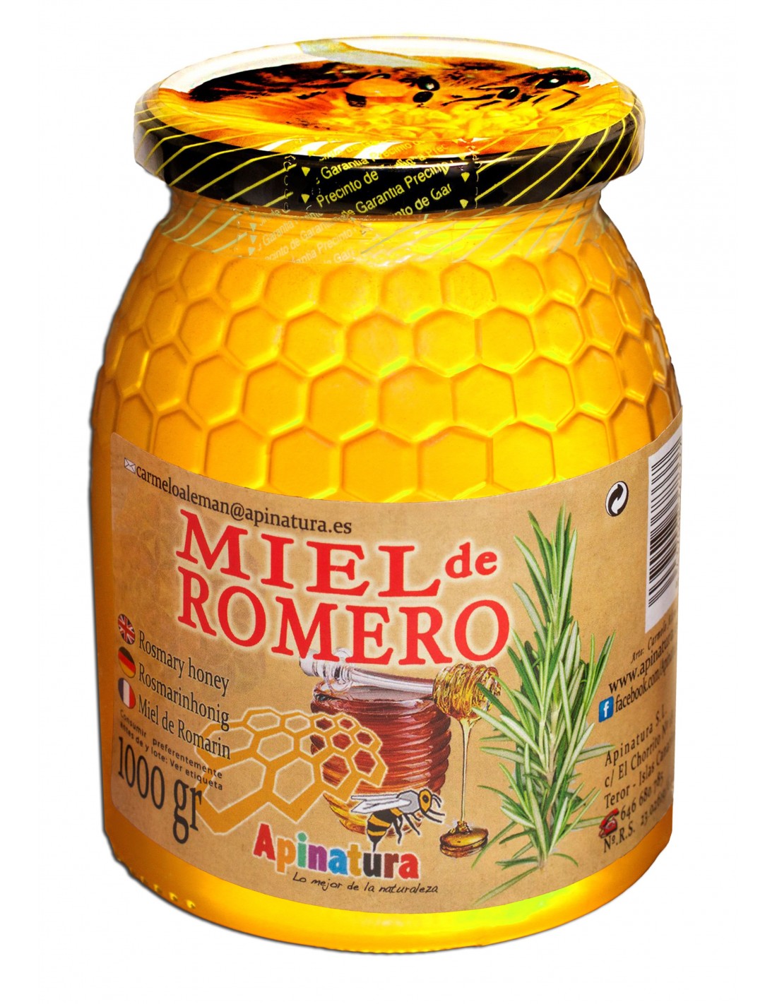 Miel pura de abeja Bio, salvia, romero, manzanilla y tomillo. 1000 grs. -  Vinos Valencianos